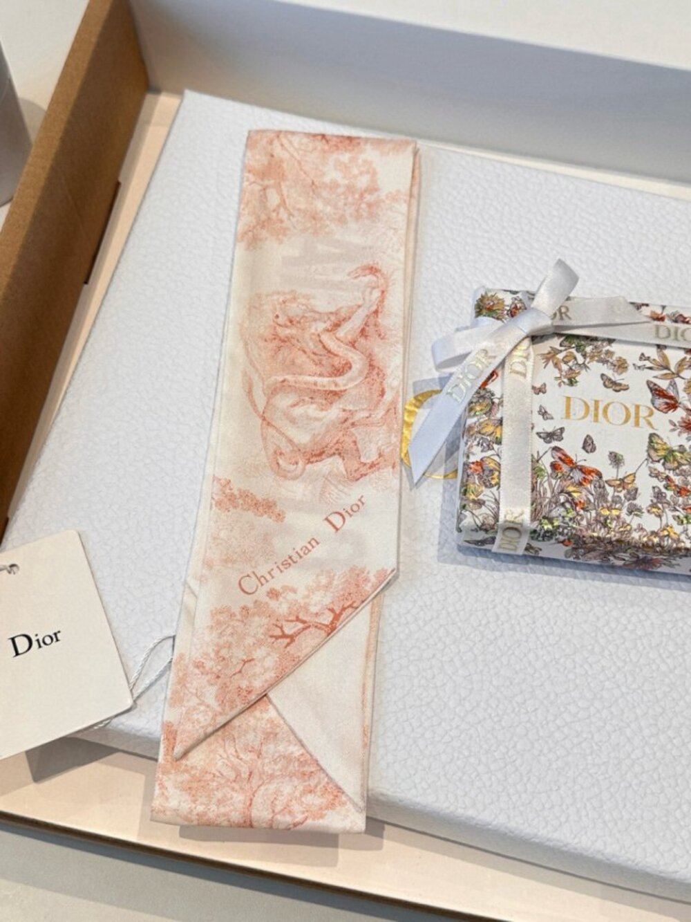 Dior Silk Scarf “Forest Beasts MITZAH” Ribbon - Picture 3 of 8